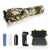 G1000 Military Tactical Flashlight 5 Modes Zoomable Adjustable Focus - Ultra Bright LED Tactical Flashlight - Full Kit  (Green)   